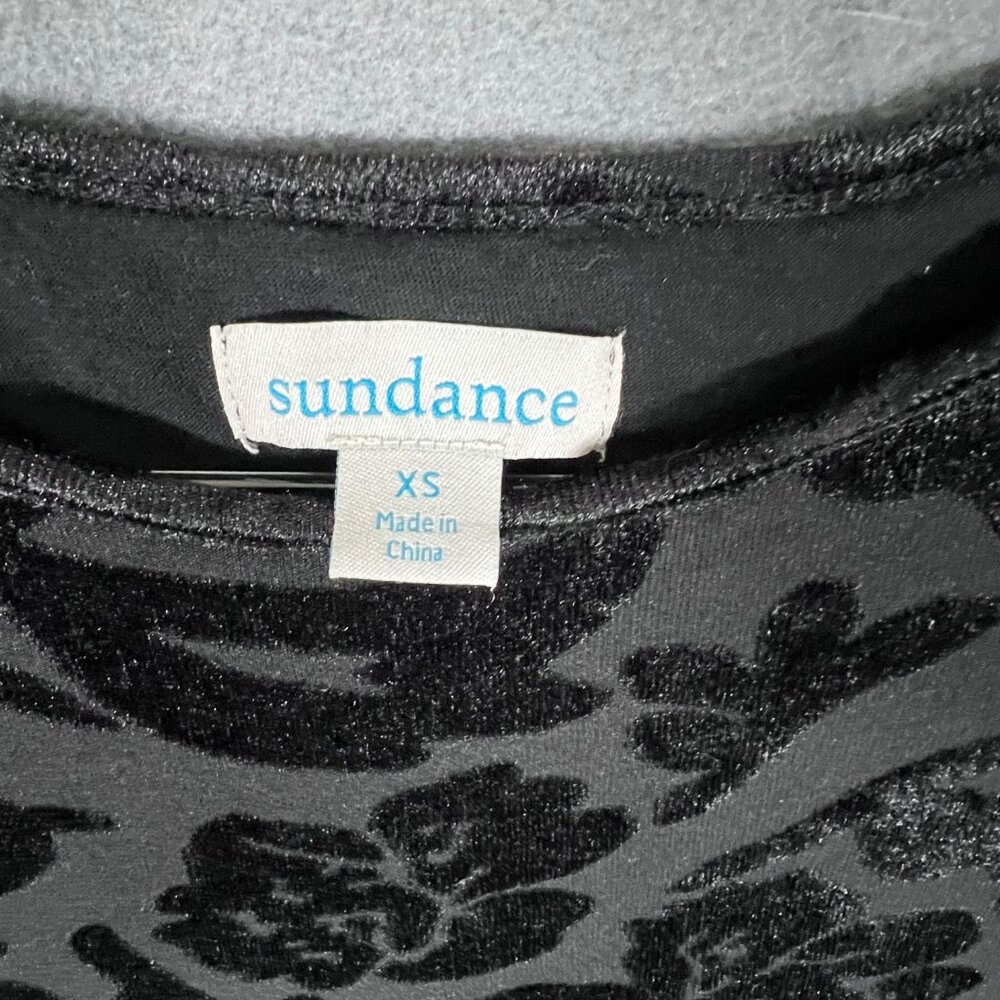 Sundance Bella Grace black velvet burnout top XS - Picture 5 of 6
